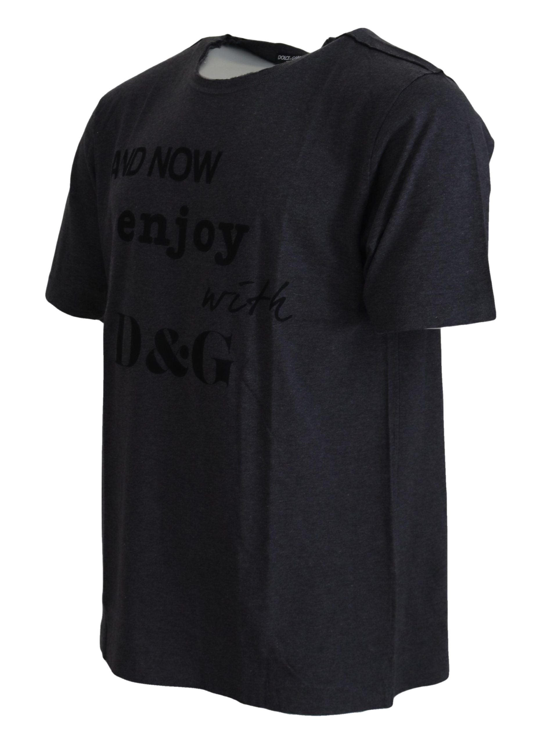 Dolce & Gabbana Gray Crewneck Cotton Short Sleeve  Men's T-shirt4