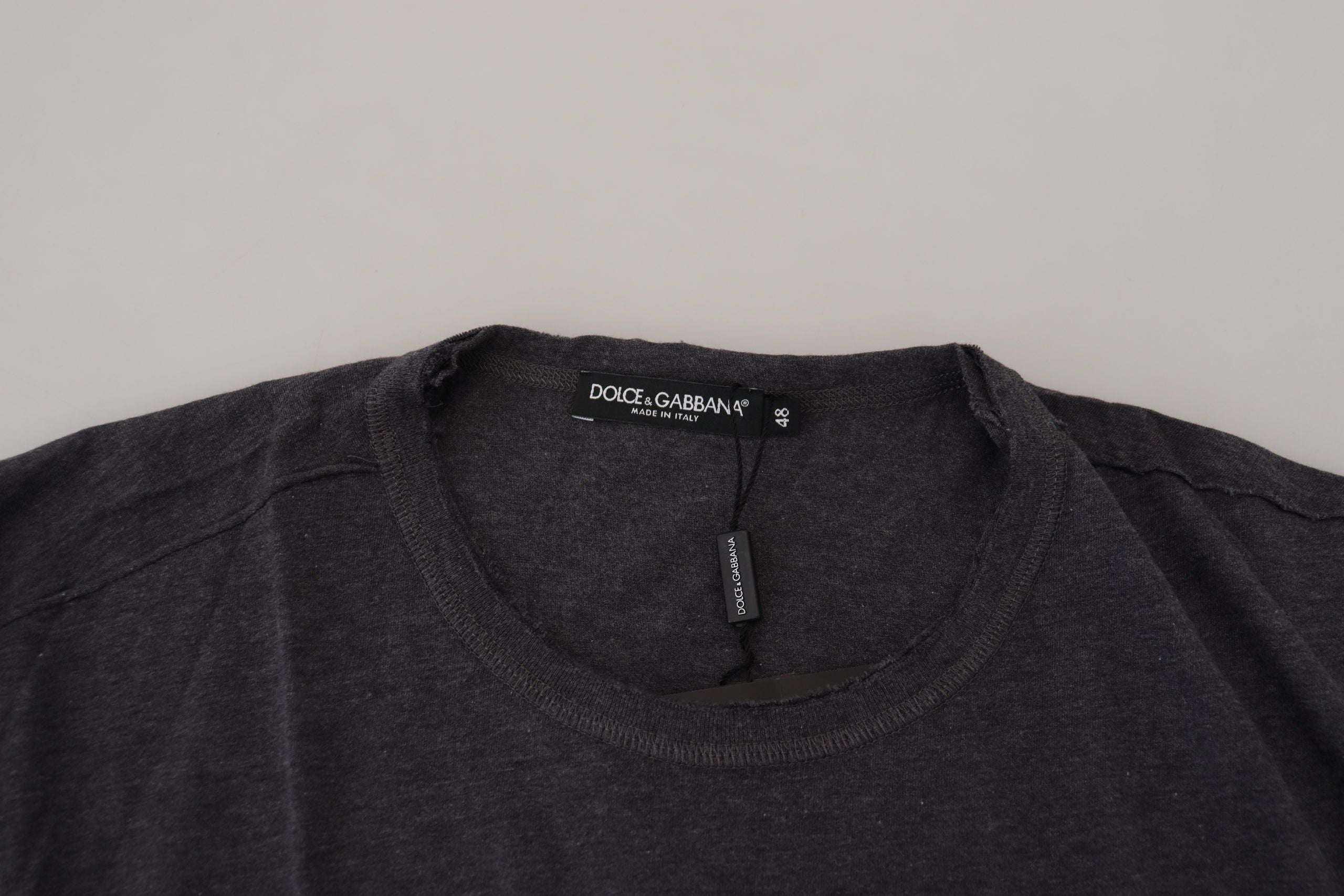Dolce & Gabbana Gray Crewneck Cotton Short Sleeve  Men's T-shirt8