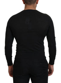 Dolce & Gabbana Gray Cashmere V-neck Gold Heart Men's Sweater6