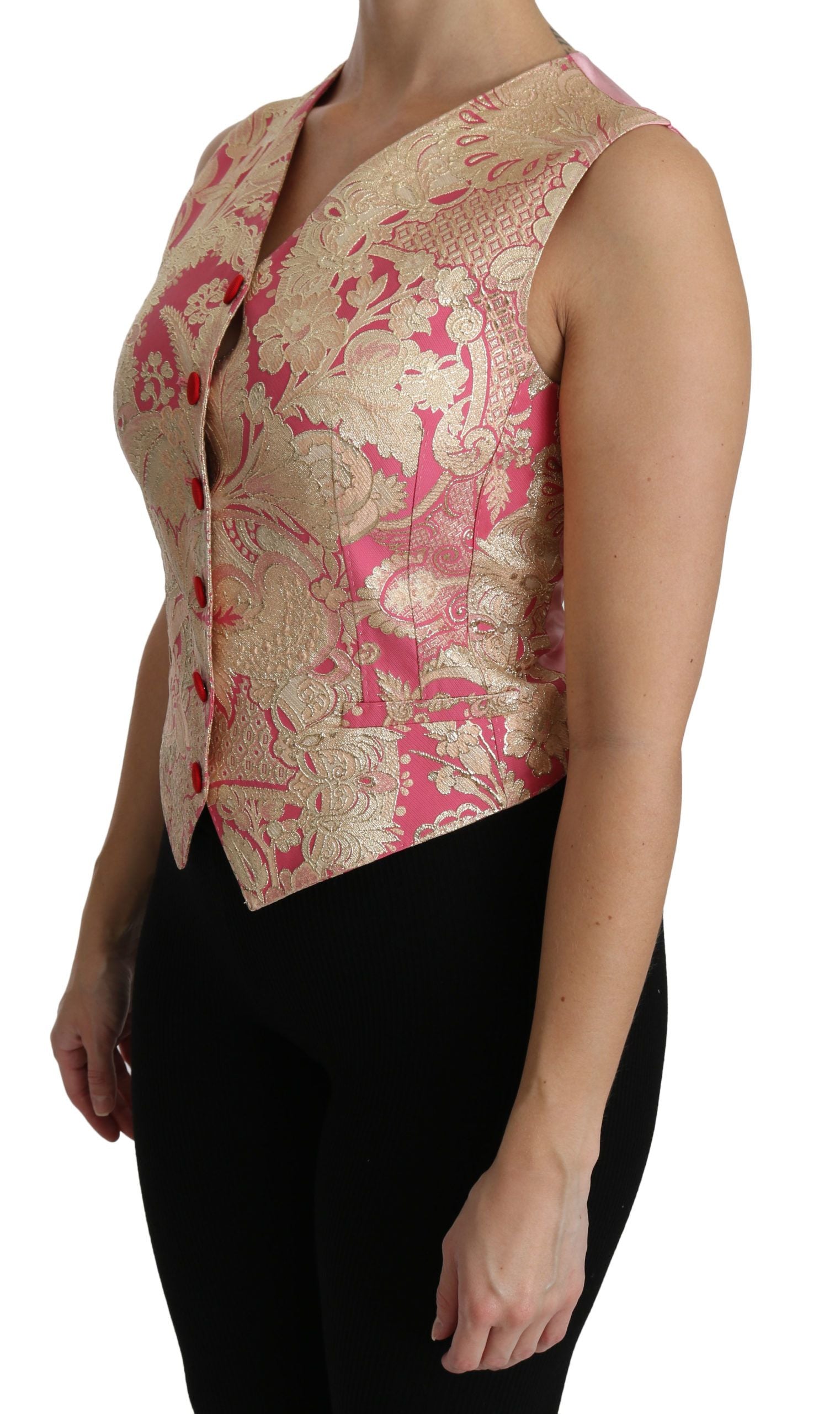 Dolce & Gabbana Elegant Silk Blend V-Neck Vest Women's Top5