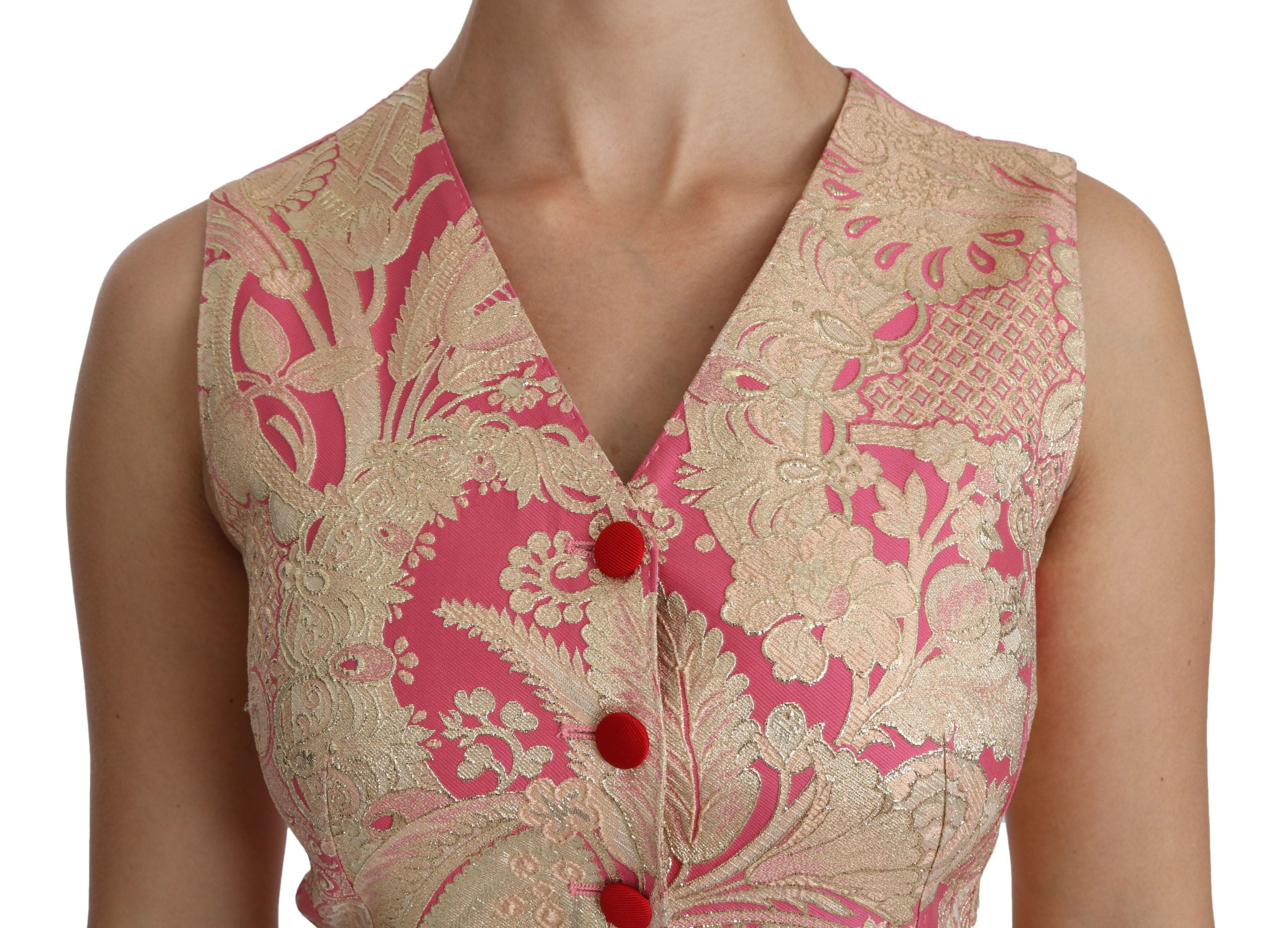 Dolce & Gabbana Elegant Silk Blend V-Neck Vest Women's Top10