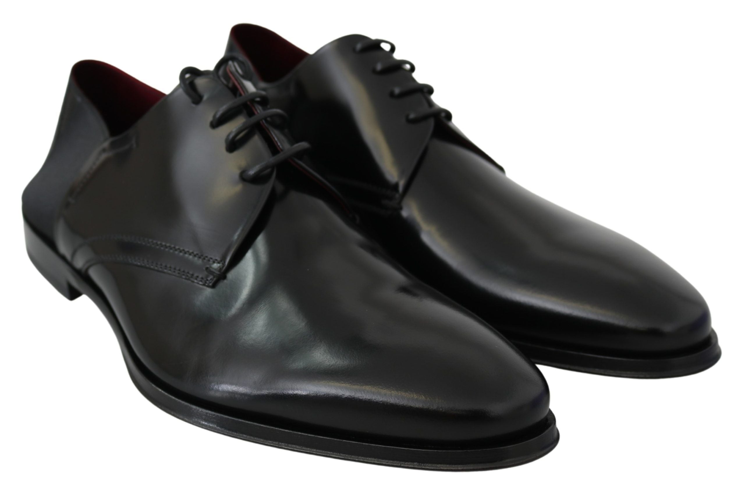 Dolce & Gabbana Elegant Black Leather Derby Men's Shoes