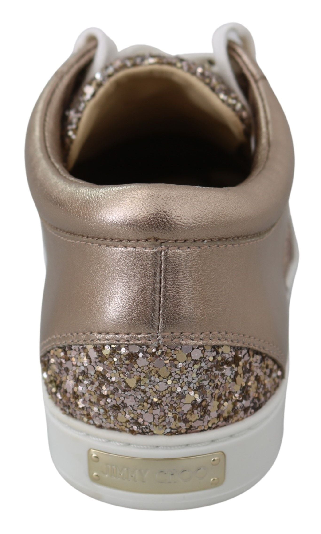 Jimmy Choo Ballet Pink Glitter Leather Women's Sneakers