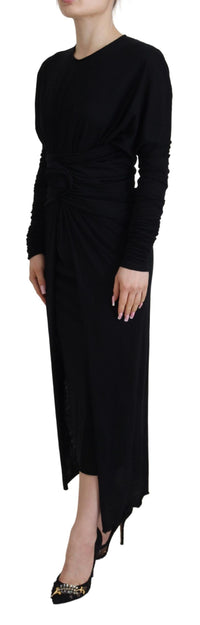 Dolce & Gabbana Elegant Sheath Wrap Dress with Long Women's Sleeves4