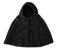 Dolce & Gabbana Gray Tweet Wool Shoulder Hat Hooded Women's Scarf2
