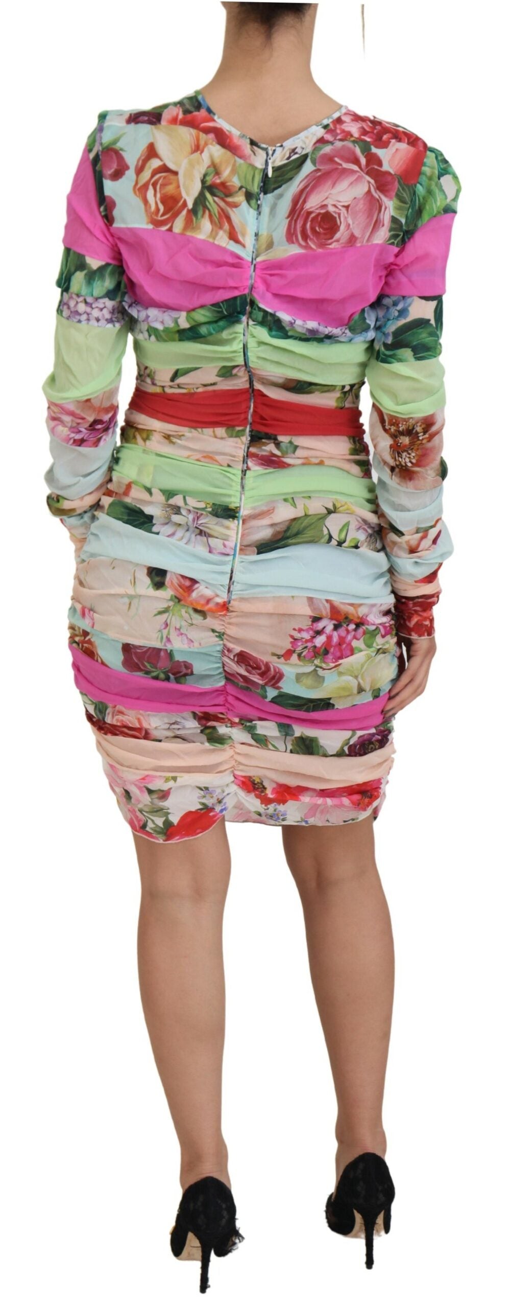 Dolce & Gabbana Floral Sheath Bodycon Silk Women's Dress