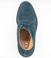 Tods Suede Lace-Up Chukka Boots Deep Blue