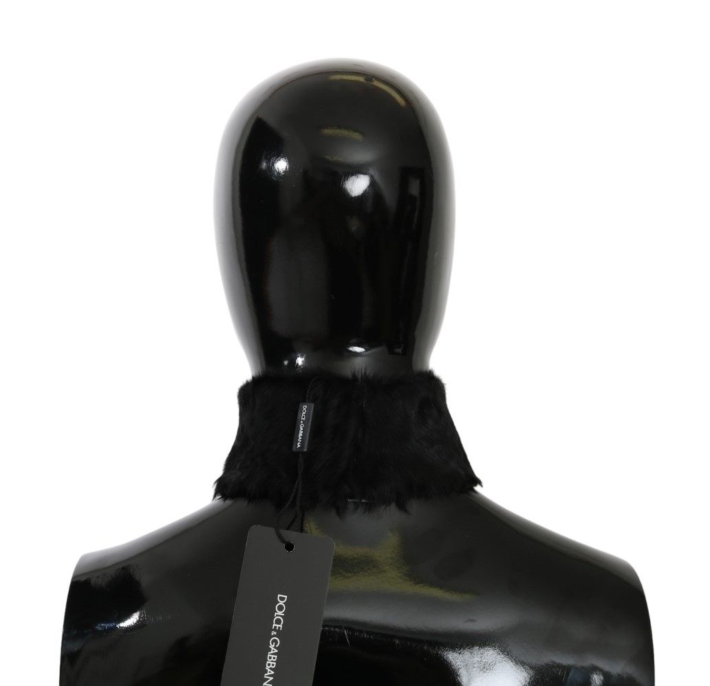 Dolce & Gabbana Elegant Black Lambskin Women's Scarf