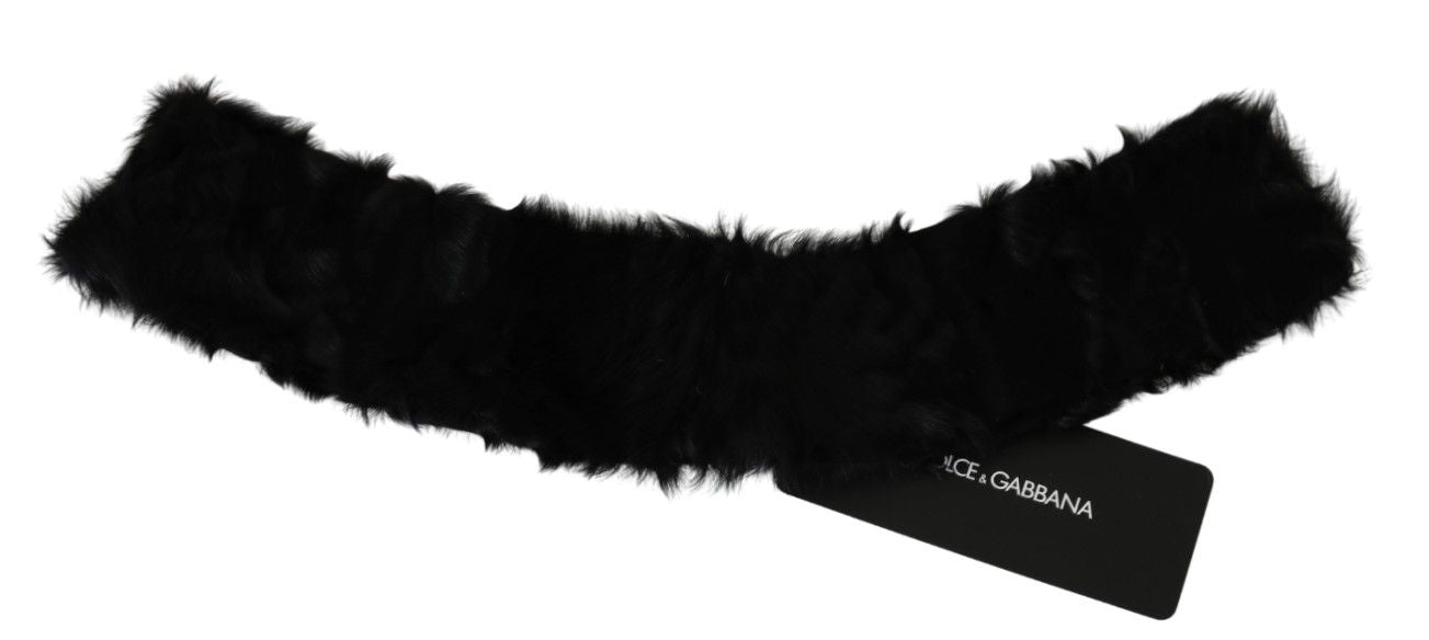 Dolce & Gabbana Elegant Black Lambskin Women's Scarf