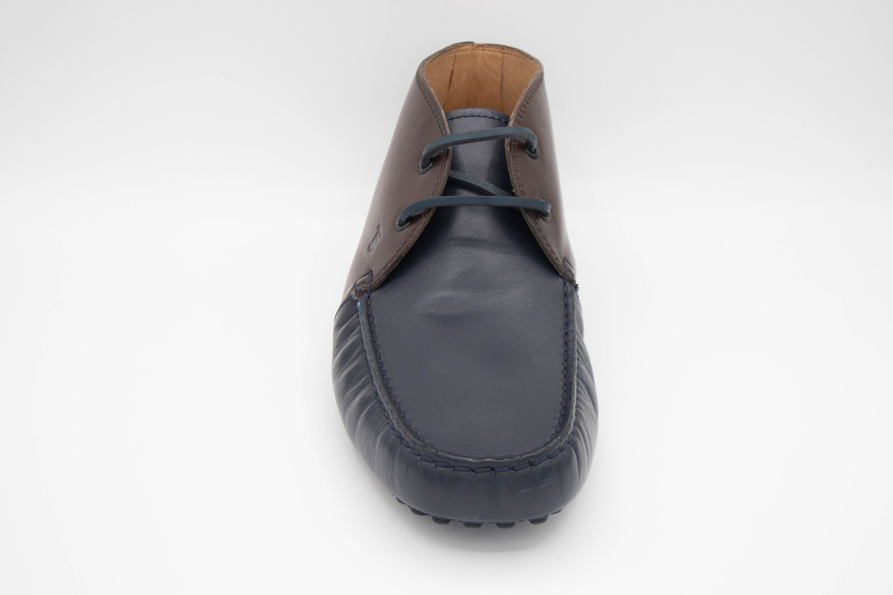 Tods Leather Two-Tone Gommino Chukka Boots