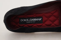 Dolce & Gabbana Black Gold Crystal Sequined Men's Loafers