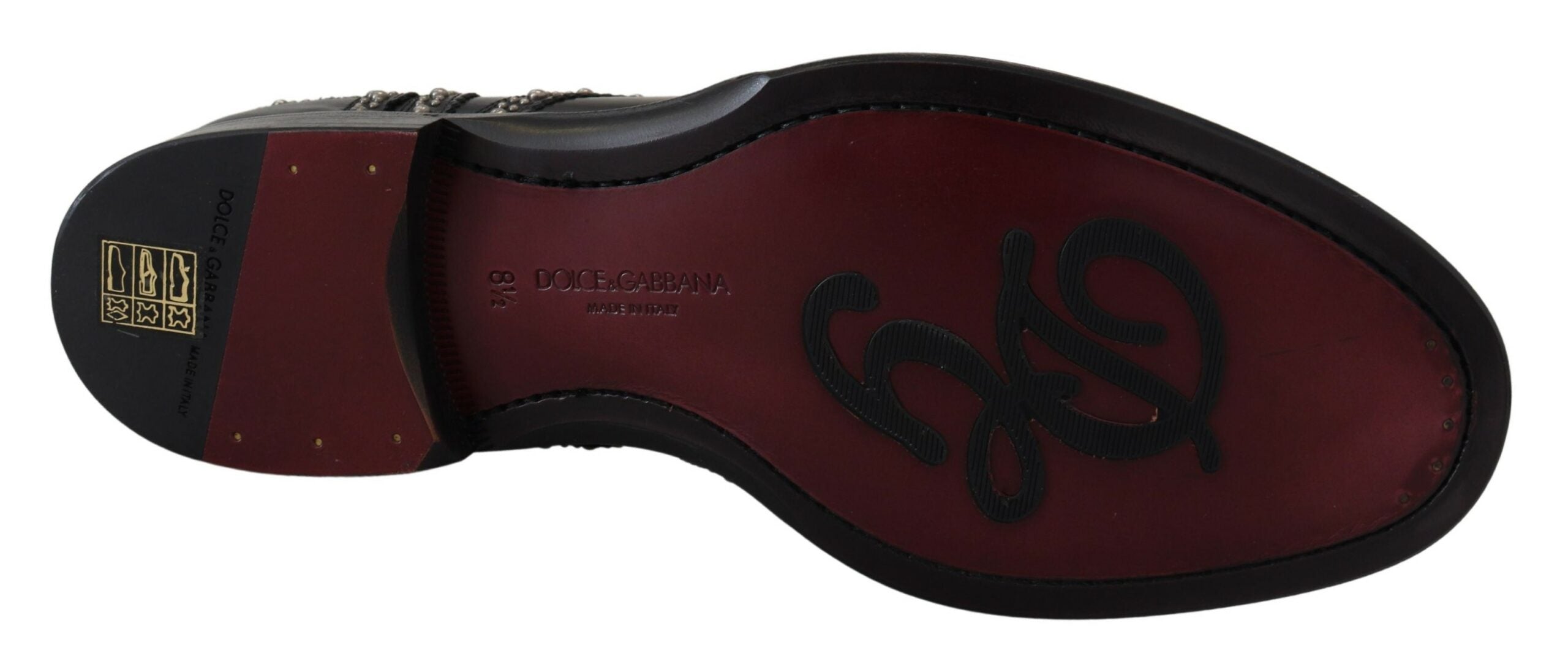 Dolce & Gabbana Elegant Studded Black Derby Men's Shoes