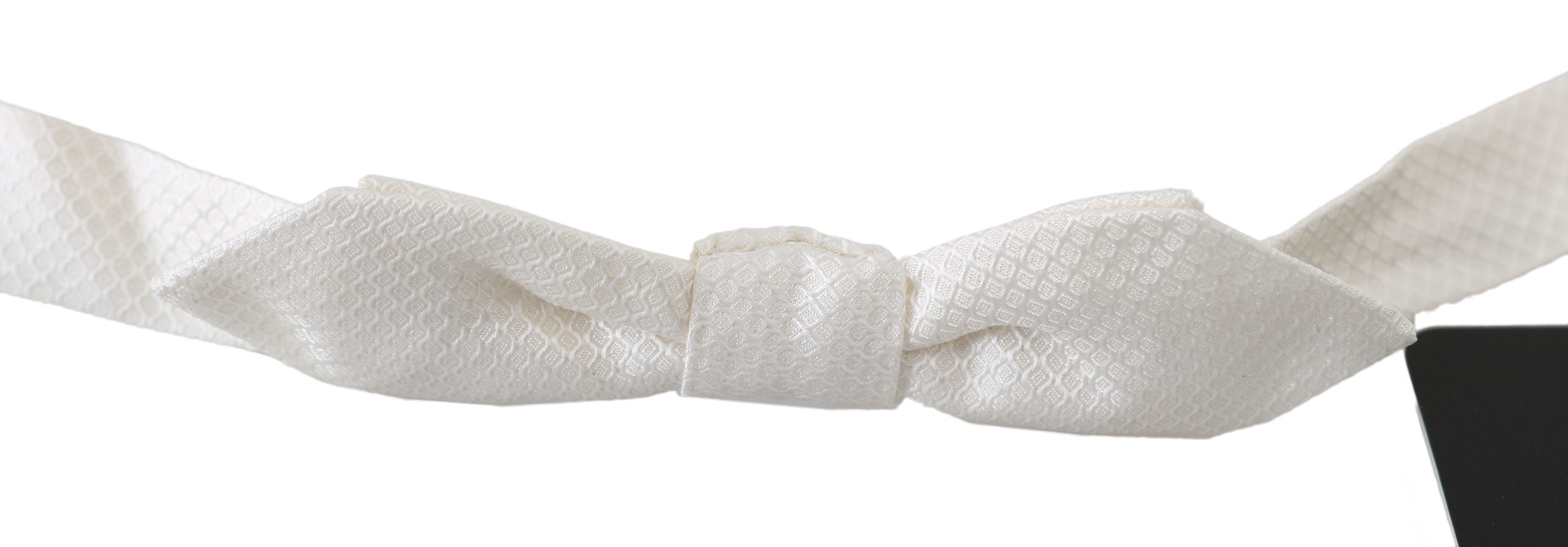 Dolce & Gabbana Elegant White Silk Bow Men's Tie