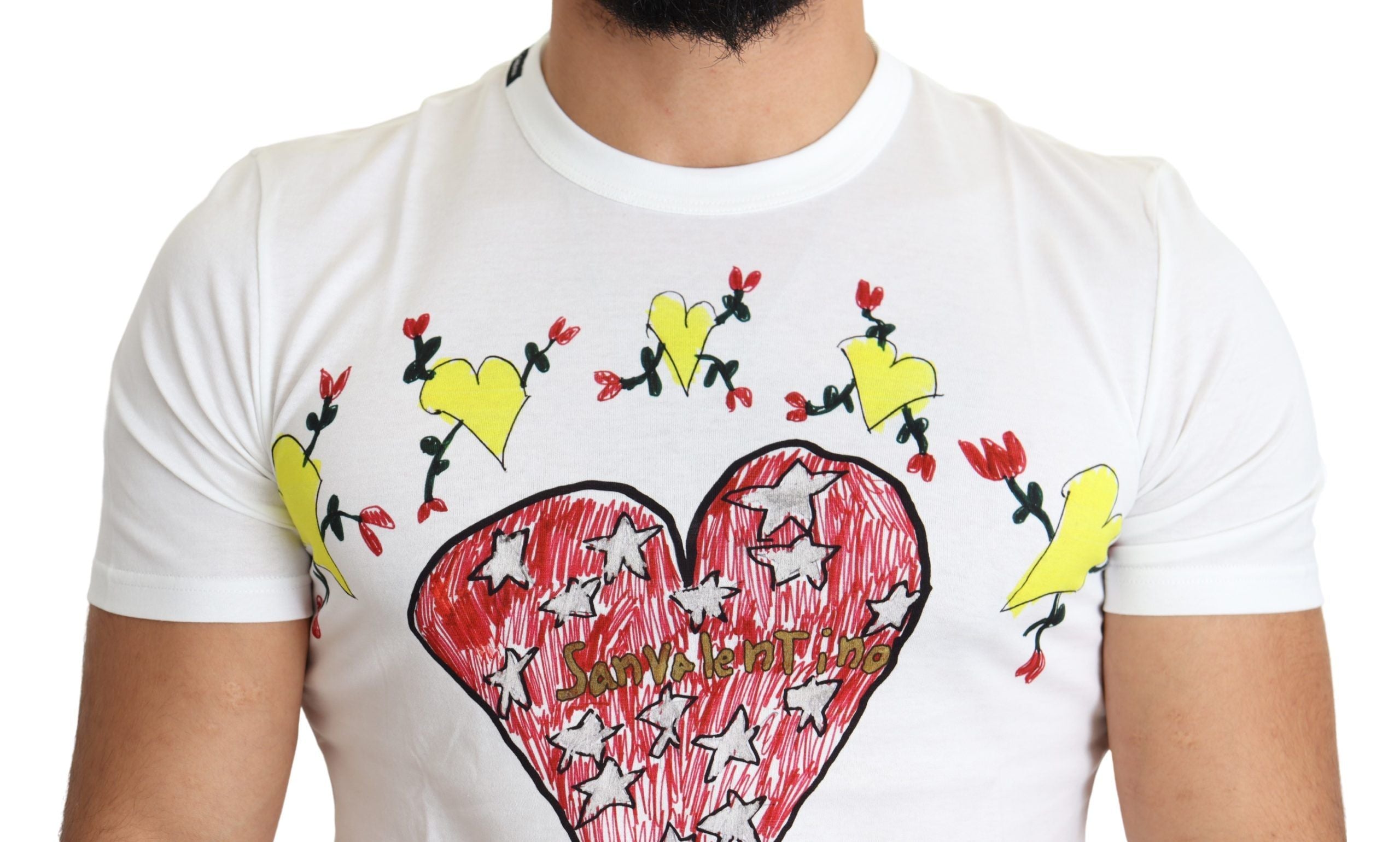 Dolce & Gabbana White Saint Valentine Print Cotton Men Men's T-shirt8