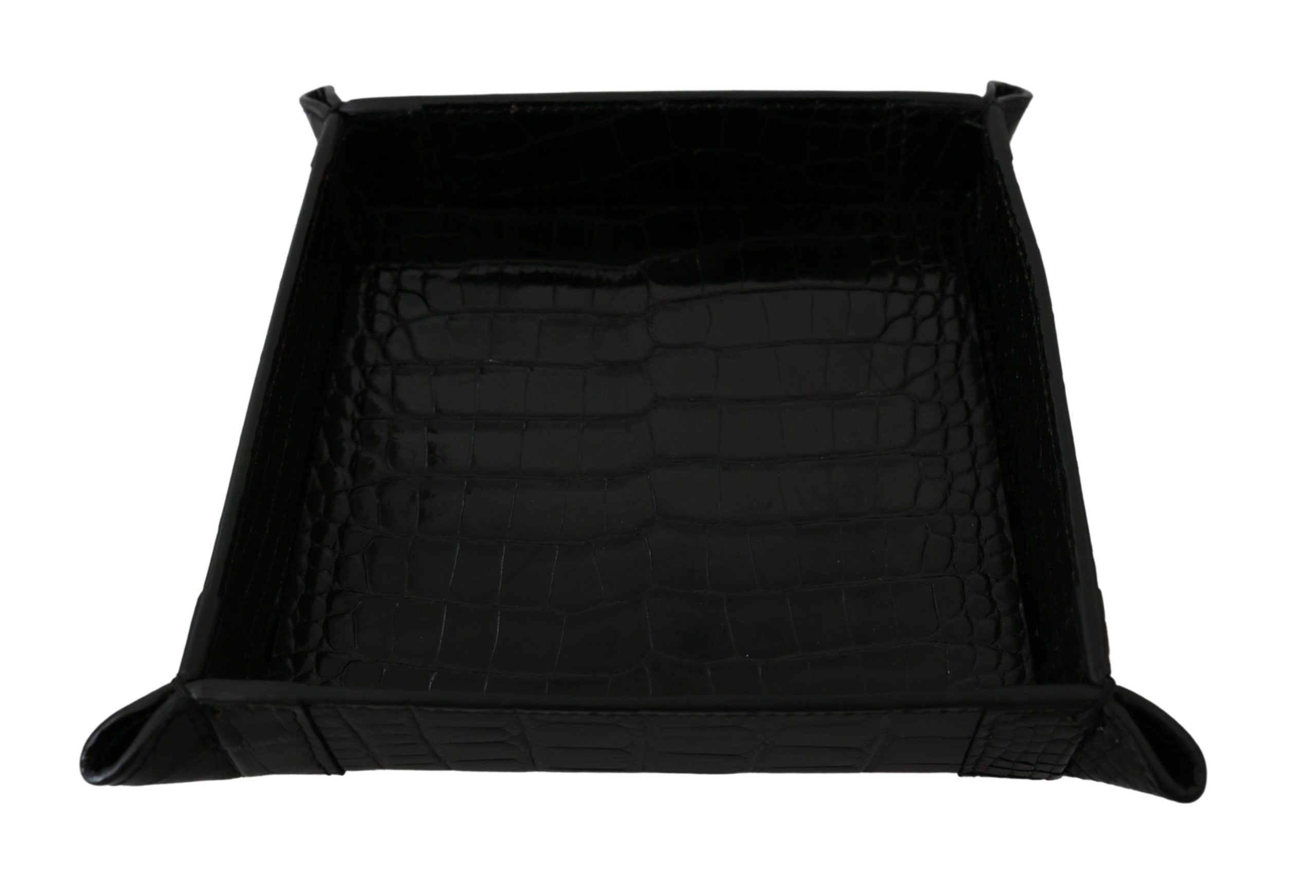 Dolce & Gabbana Elegant Black Exotic Skin Entry Women's Tray