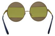 Dolce & Gabbana Gold Oval Metal Crystals Shades DG2209B Women's Sunglasses