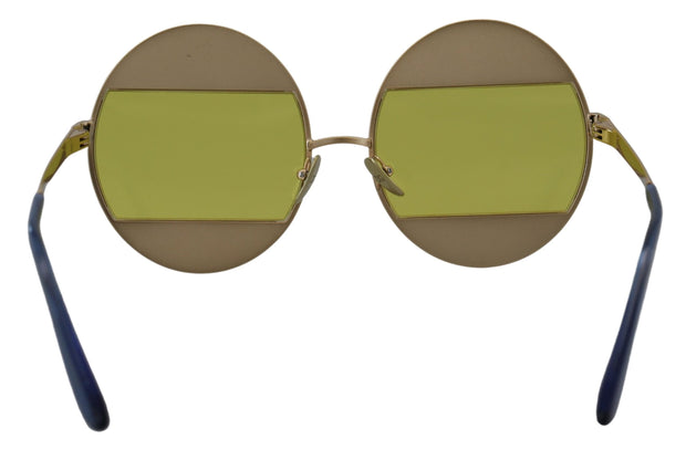 Dolce & Gabbana Gold Oval Metal Crystals Shades DG2209B Women's Sunglasses
