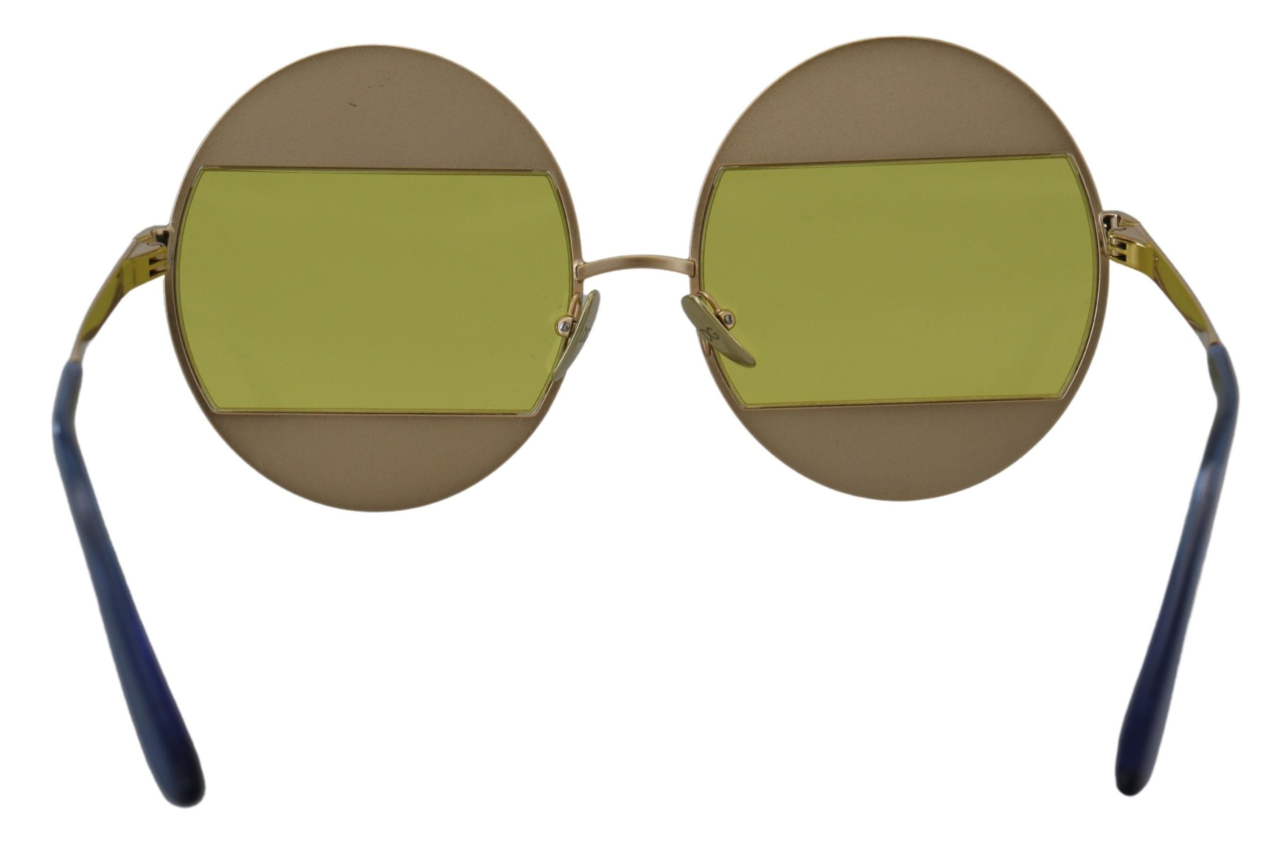 Dolce & Gabbana Crystal Embellished Gold Oval Women's Sunglasses