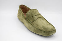 Tods Suede Driving Shoes with Pebble Sole in Green
