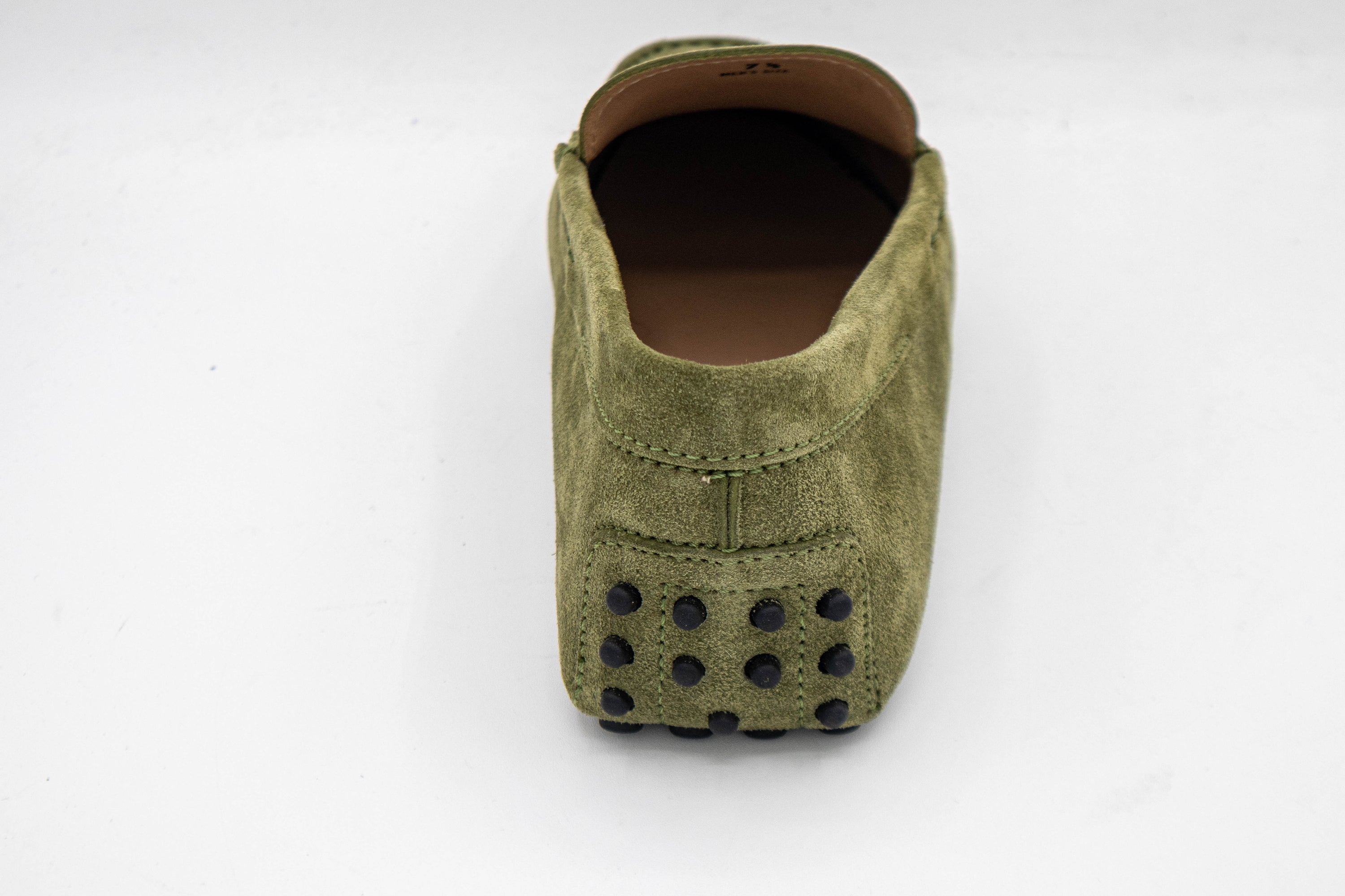 Tods Suede Driving Shoes with Pebble Sole in Green