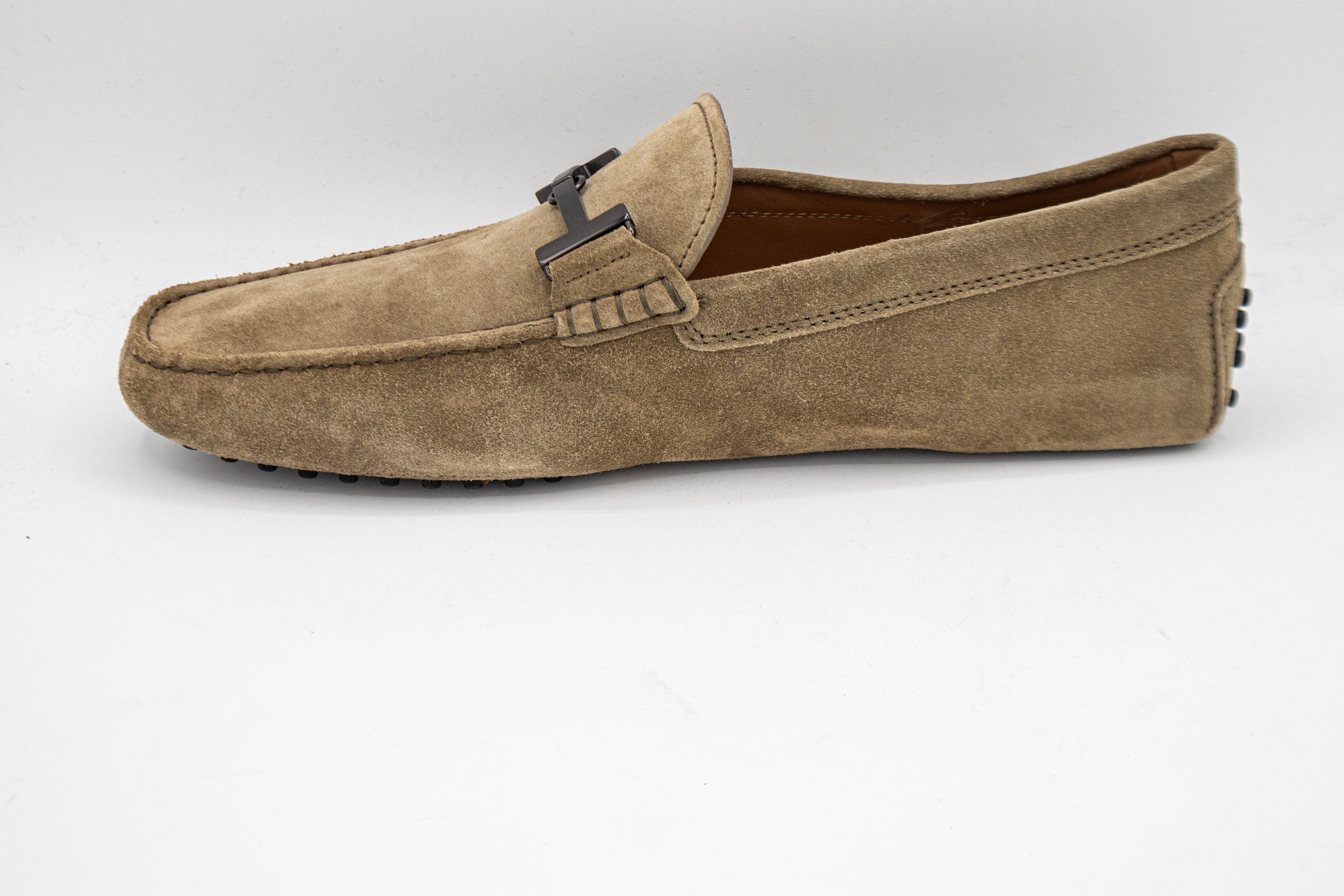 Tods Suede Gommino Driving Shoes with Metal Buckle