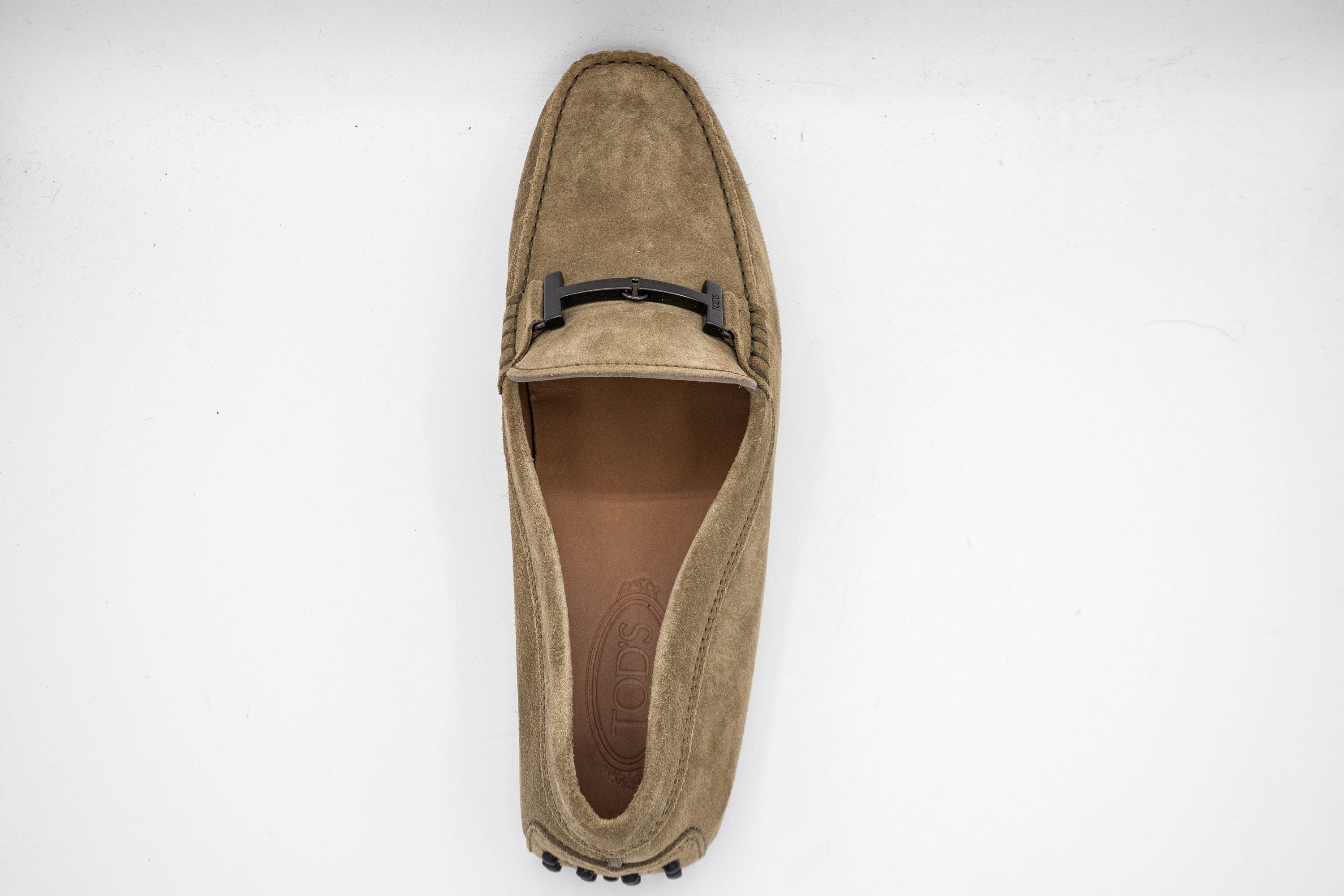 Tods Suede Gommino Driving Shoes with Metal Buckle