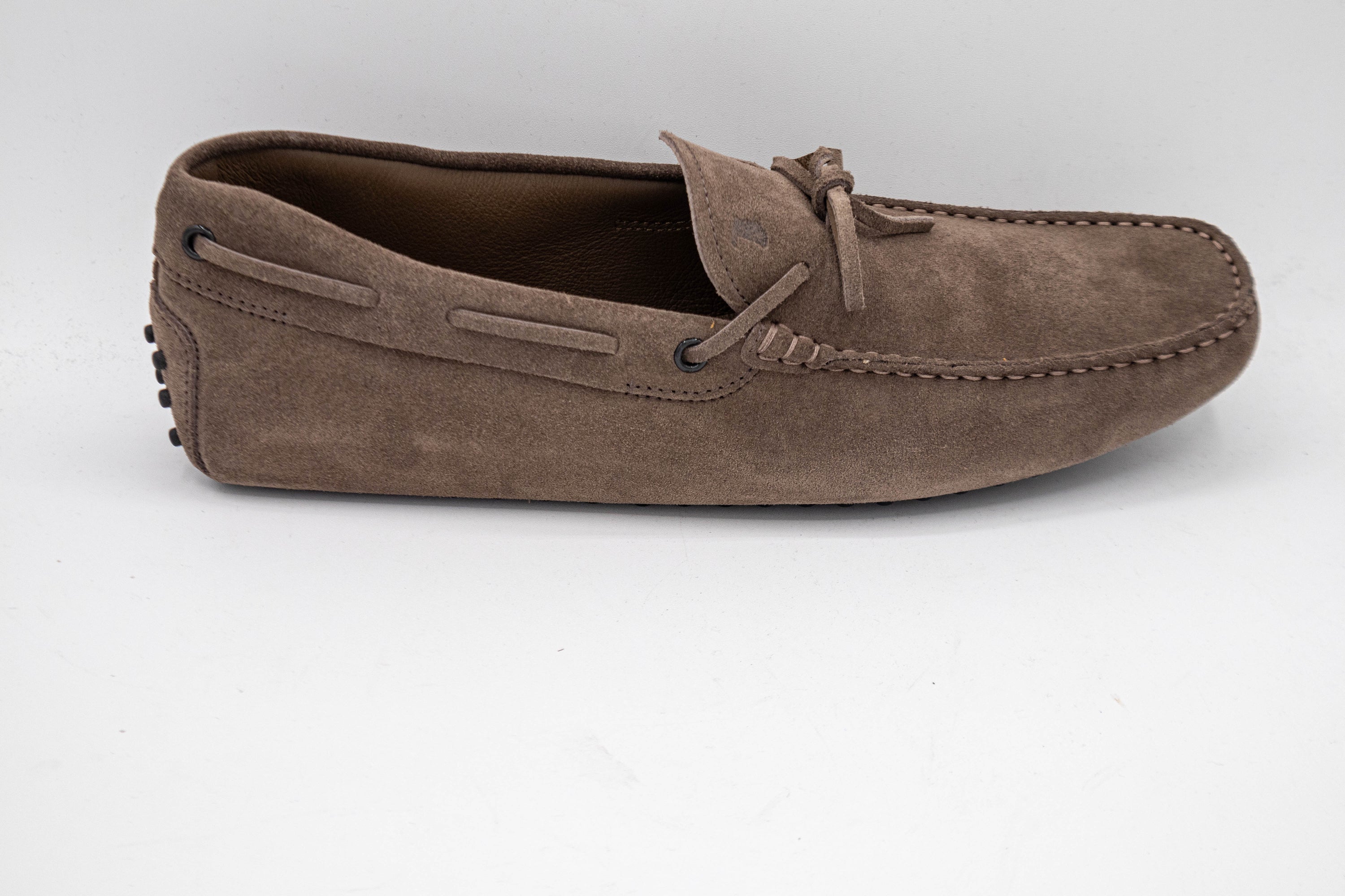 Tods Suede Lace-Up Gommino Driving Shoes Brown