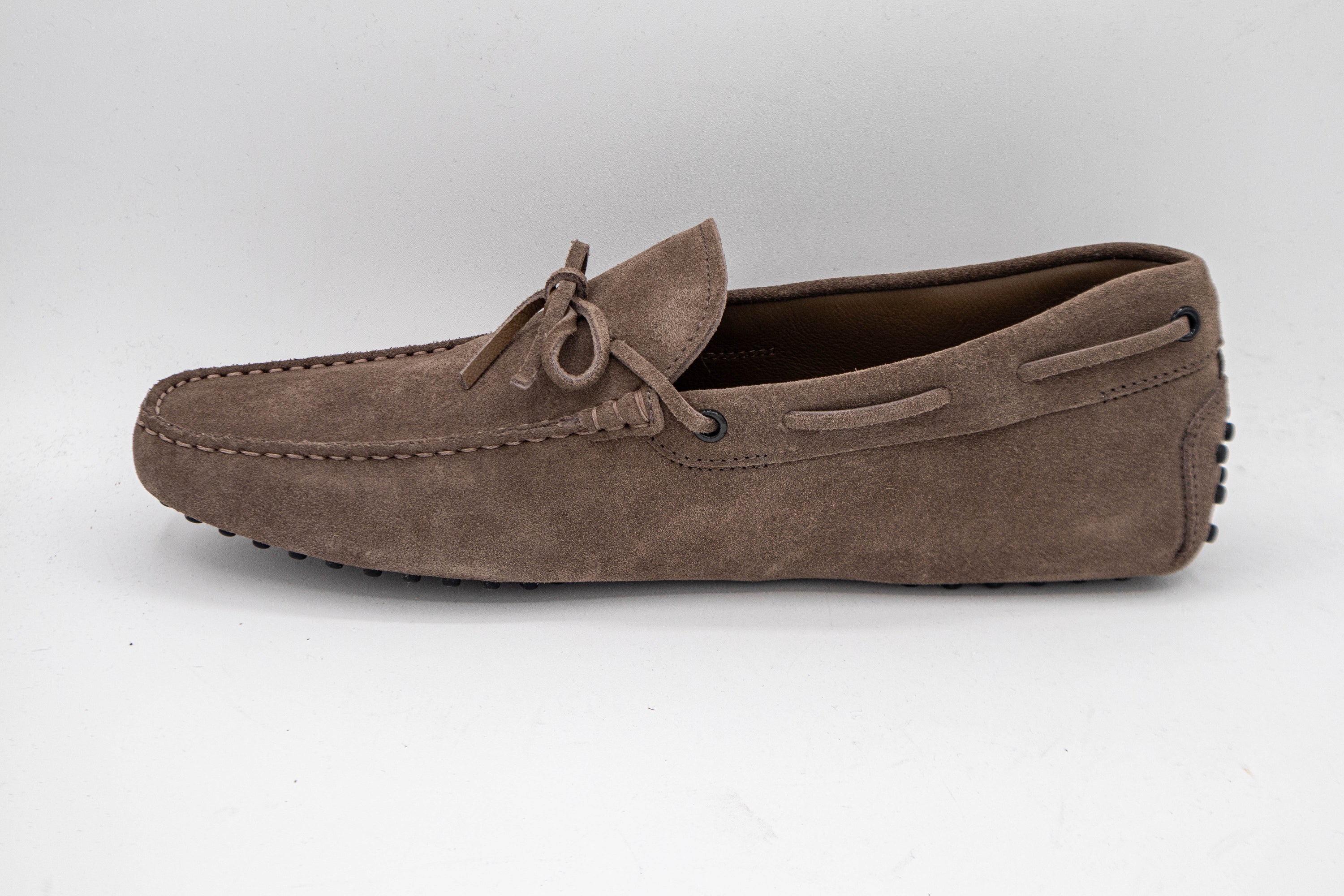 Tods Suede Lace-Up Gommino Driving Shoes Brown