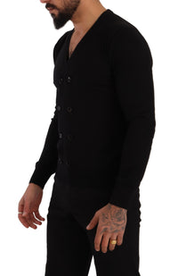 Dolce & Gabbana Black Cashmere Button Down Cardigan Men's Sweater4