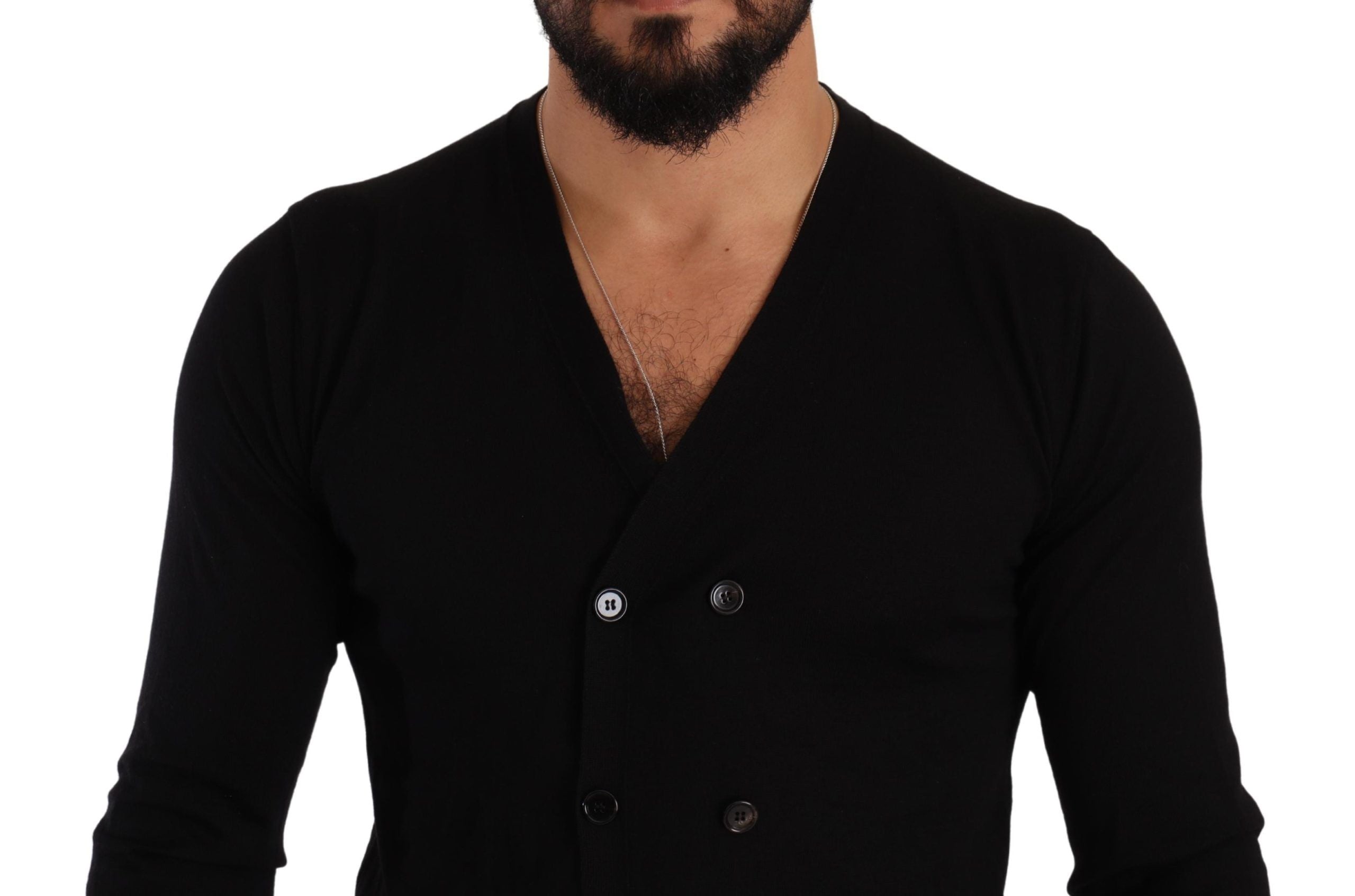 Dolce & Gabbana Black Cashmere Button Down Cardigan Men's Sweater10