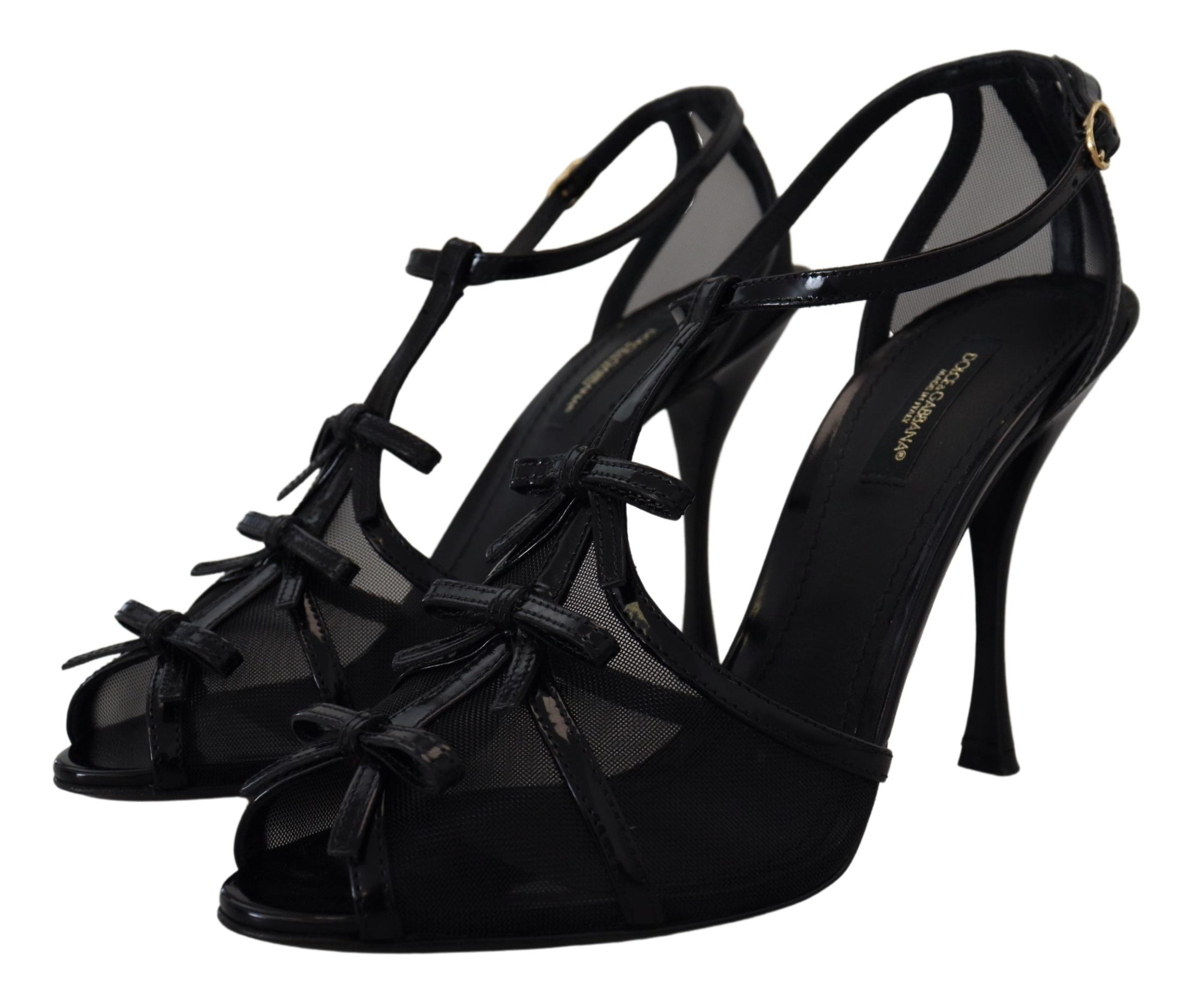 Dolce & Gabbana Elegant Black Stiletto Heeled Women's Sandals