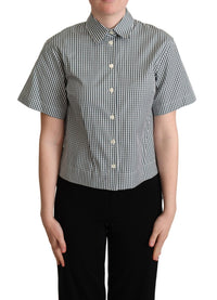 Dolce & Gabbana Elegant Checkered Cotton Polo Women's Top2