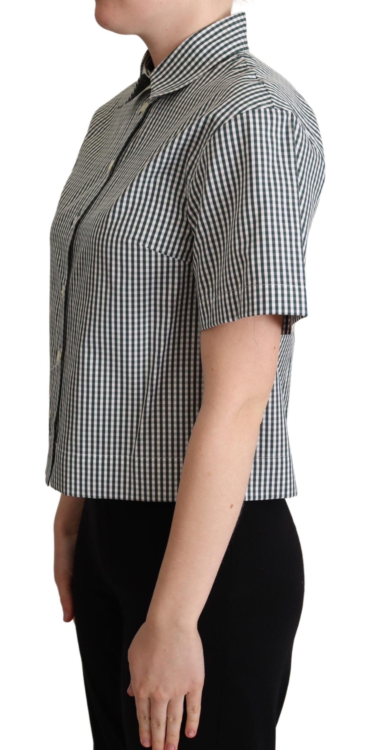 Dolce & Gabbana Elegant Checkered Cotton Polo Women's Top4