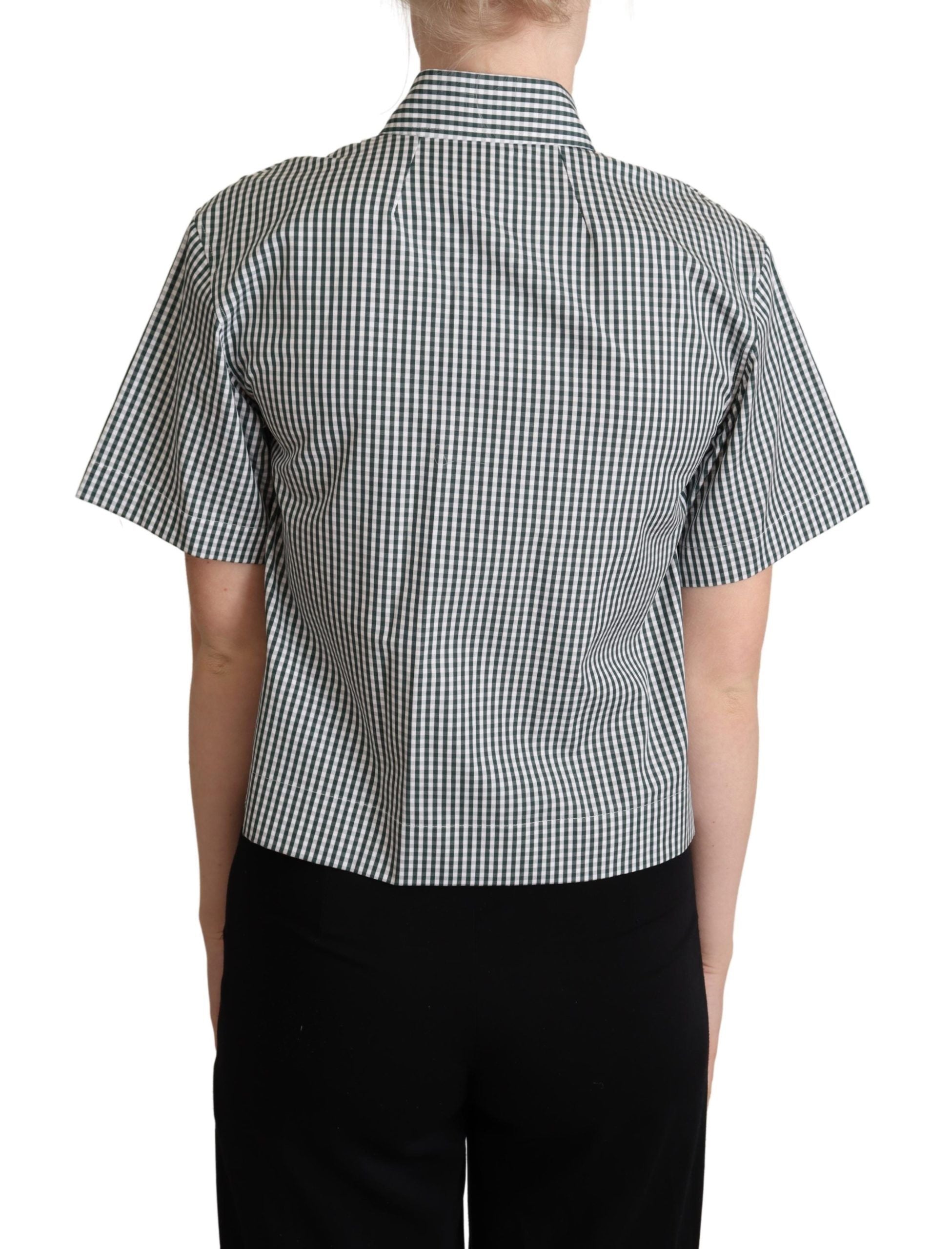 Dolce & Gabbana Elegant Checkered Cotton Polo Women's Top6