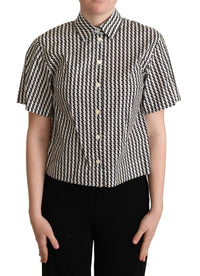 Dolce & Gabbana Elegant Black and White Patterned Cotton Women's Polo2
