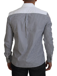 Dolce & Gabbana Gray White Striped Slim Fit Women's Shirt4