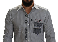 Dolce & Gabbana Gray White Striped Slim Fit Women's Shirt6