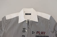 Dolce & Gabbana Gray White Striped Slim Fit Women's Shirt10