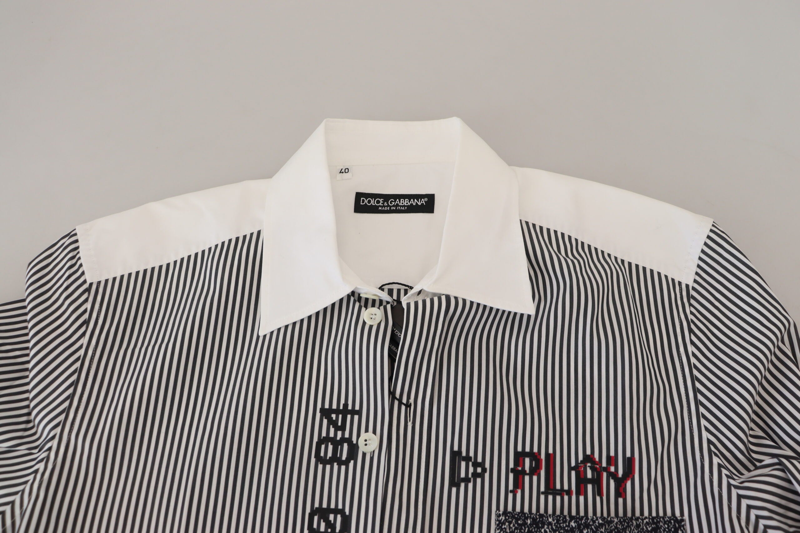 Dolce & Gabbana Gray White Striped Slim Fit Women's Shirt10