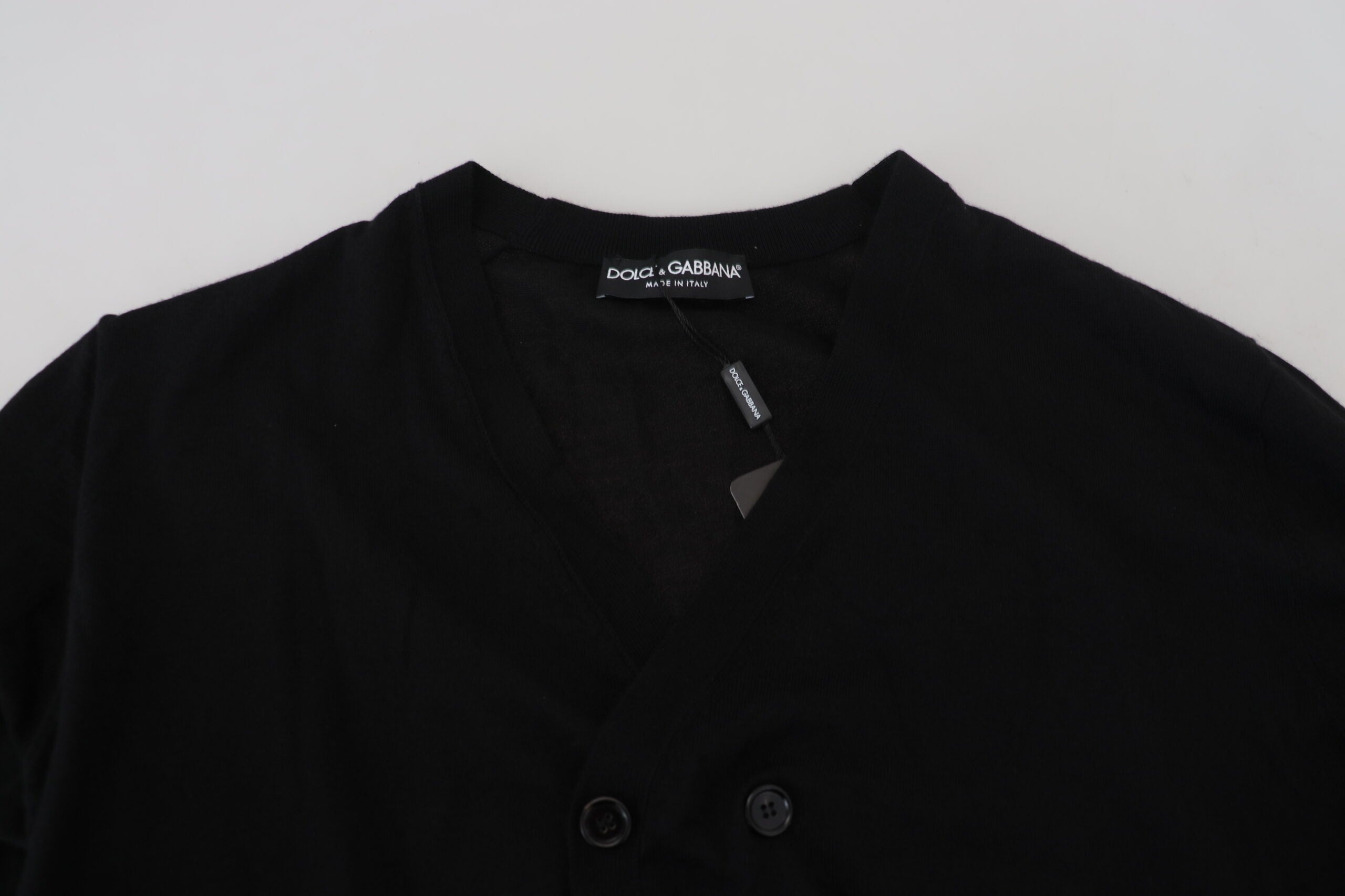 Dolce & Gabbana Black Cashmere Button Down Cardigan Men's Sweater10