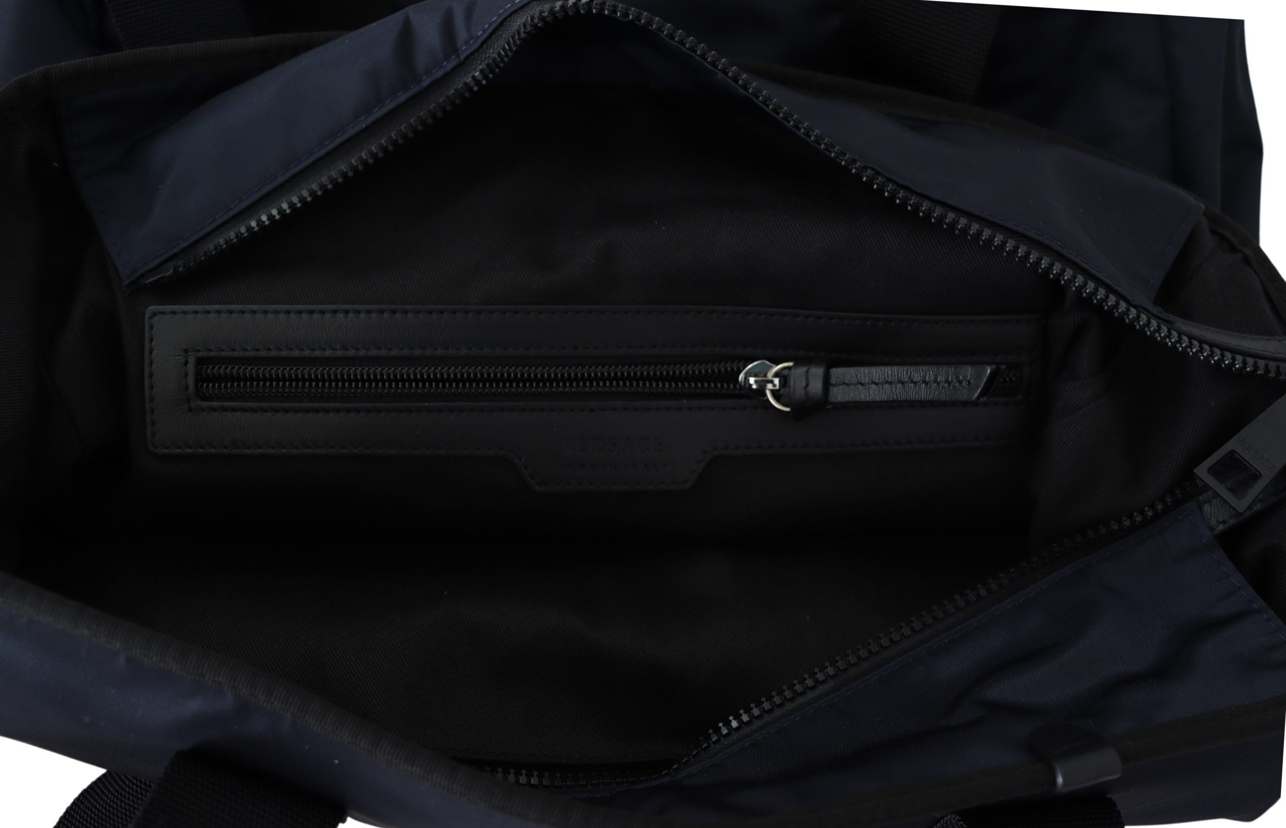 Versace Elegant Blue Nylon Tote Men's Bag