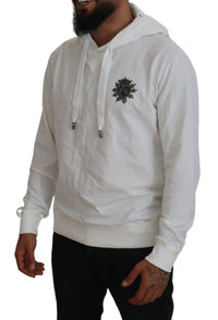 Dolce & Gabbana White Cotton Hooded Sweatshirt Logo Men's Sweater10