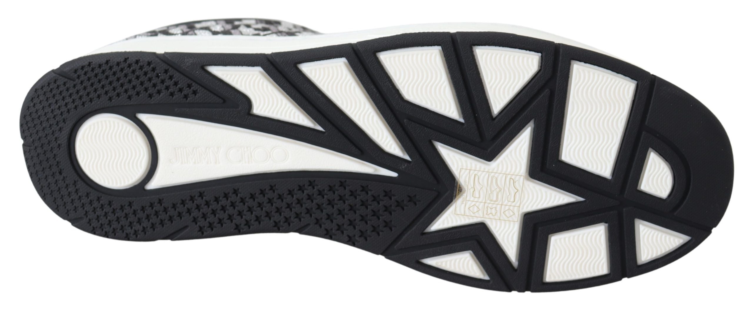 Jimmy Choo Glittering Slip-On Sneakers - Silver and Women's Black