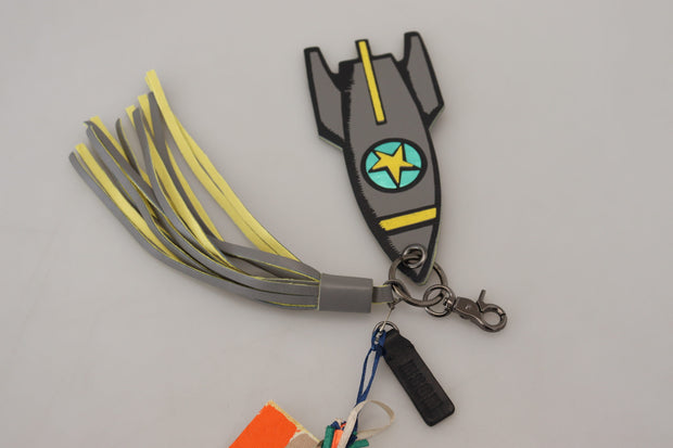 MSGM Multicolor Rocket Ship Silver Tone Metal Women's Keychain