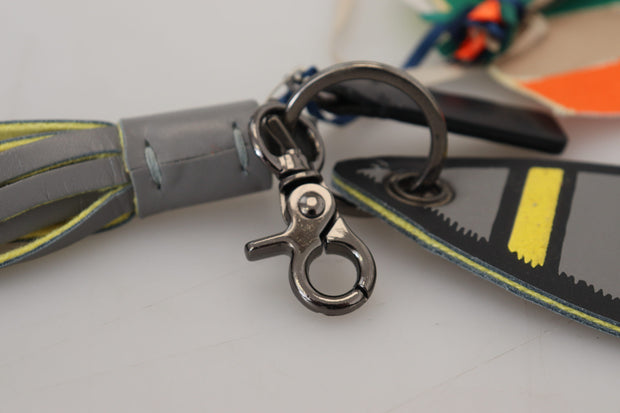 MSGM Multicolor Rocket Ship Silver Tone Metal Women's Keychain