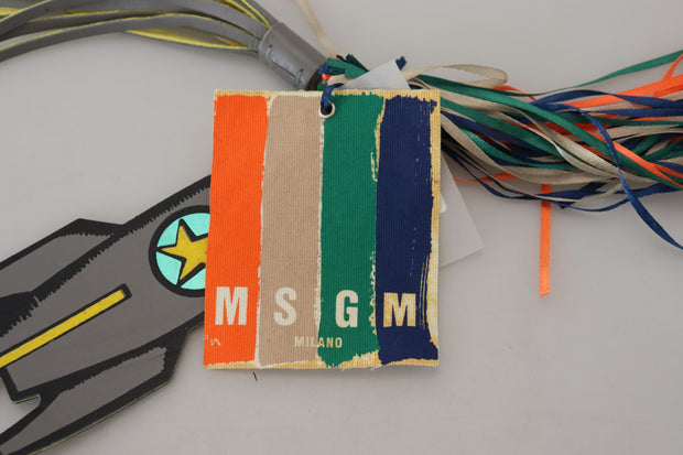 MSGM Multicolor Rocket Ship Silver Tone Metal Women's Keychain