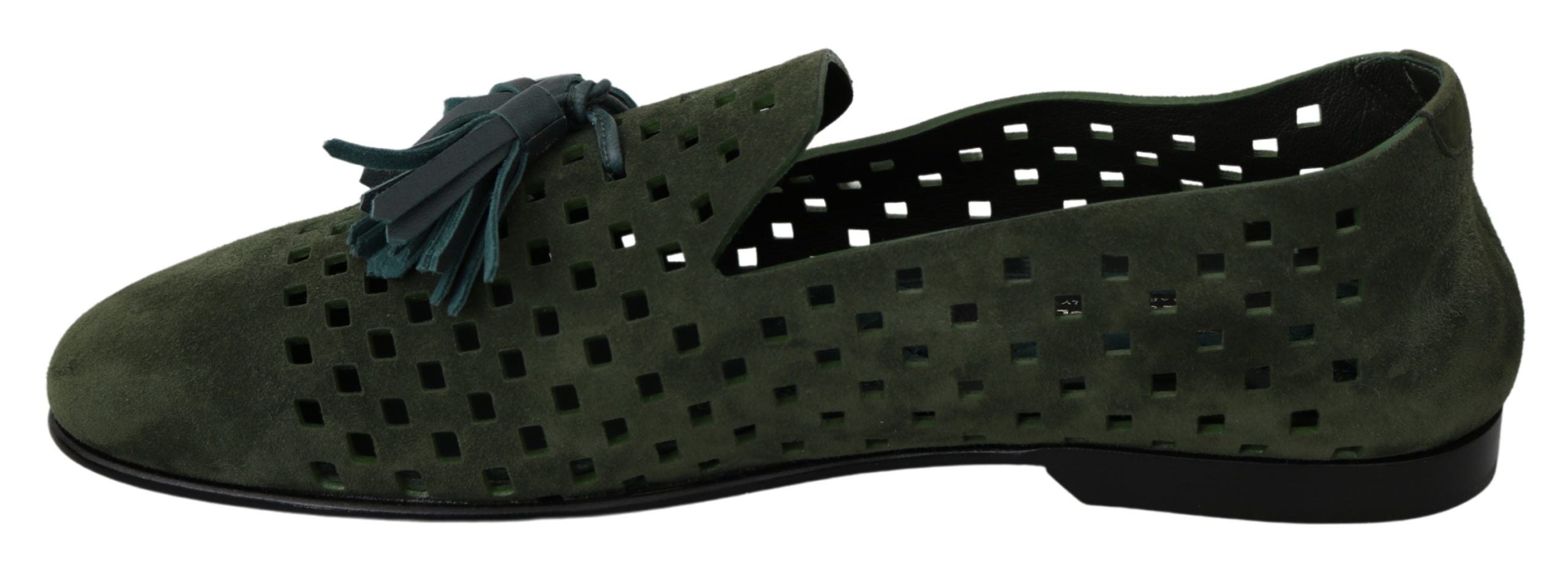 Dolce & Gabbana Elegant Green Suede Loafers for Men's Men