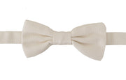 Dolce & Gabbana Elegant Silk Bow Tie in Off Men's White