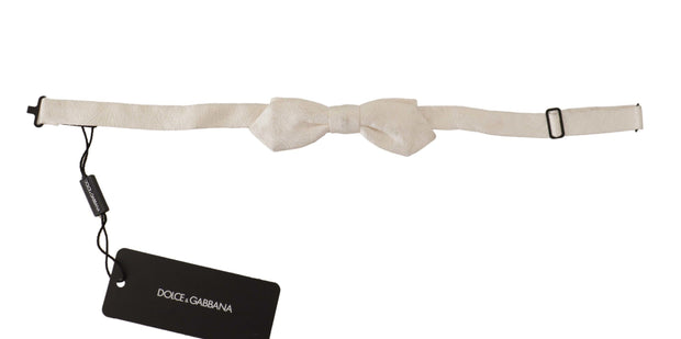 Dolce & Gabbana Elegant White Silk Bow Men's Tie