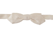 Dolce & Gabbana Elegant White Silk Bow Men's Tie